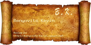 Benyovits Kevin névjegykártya
